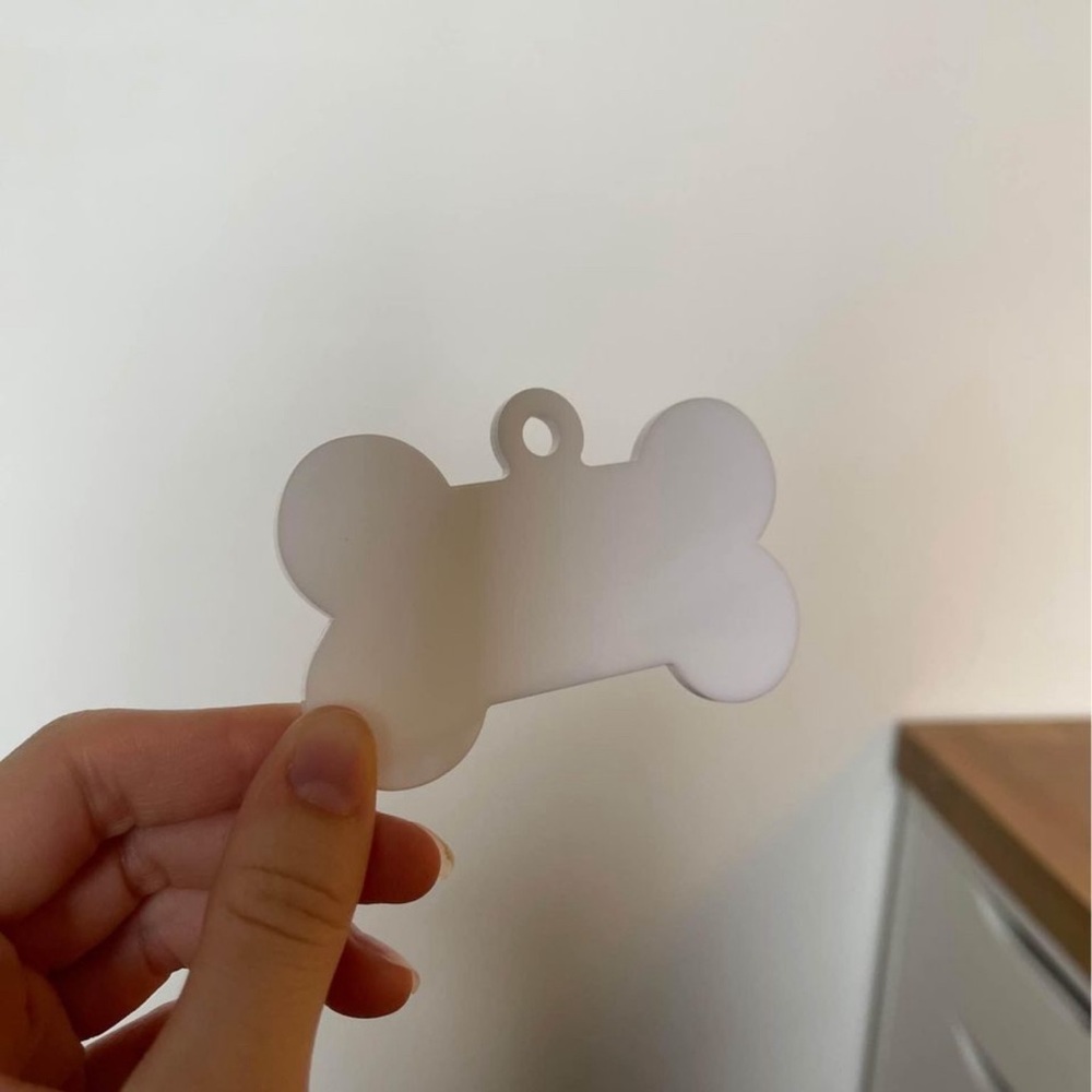 UNIQOOO 3.5" White Acrylic Dog Bone Christmas Ornament - 18 brand new in box